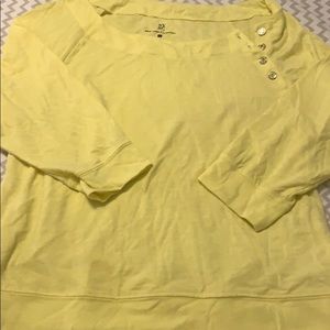 NY&C thin yellow tee with buttons